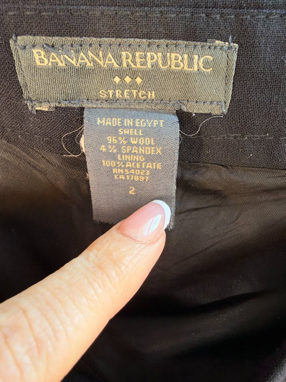 Banana Republic Black Wool-Blend A-line Skirt Women's 2 - Picture 4 of 4
